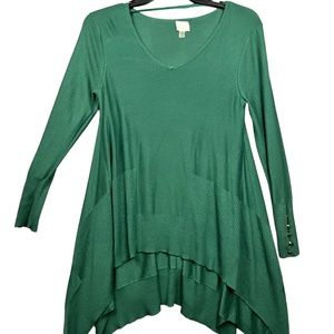 COPY - CUPIO Women Sweater Knitwear High Low Hem Fall Hunter Green Long Sleeve …